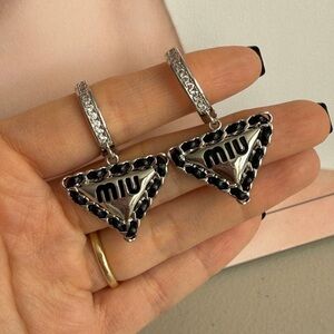 Miu Miu Silver and Black Earrings